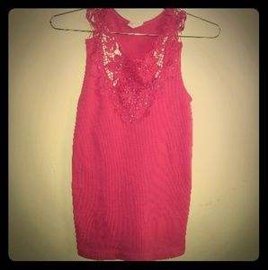 Pink top with rhinestones